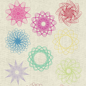 Stickdatei Zirkel Blumen Set 712 - Sewando