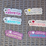 Stickdatei Anhänger - Set "Beste/r Lehrer/in" & "Lieblingslehrer/in"