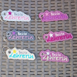 Stickdatei Anhänger - Set "Beste/r Lehrer/in" & "Lieblingslehrer/in"