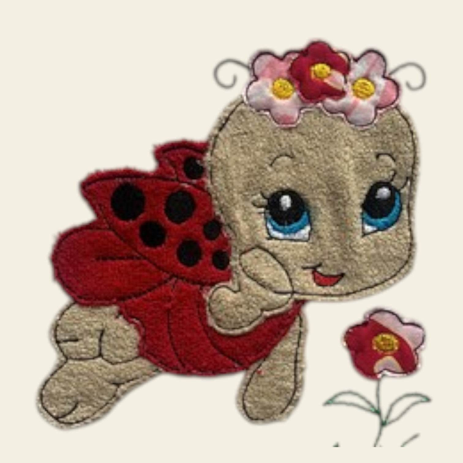 Stickdatei Doodle Marienkäfer Lady Bug Applikation 3 Größen Set 732 - Sewando