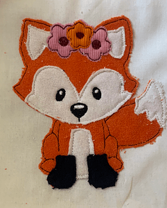 Stickdatei Doodle Fuchs Girl mit Blumen Set 732 - Sewando