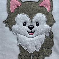 Stickdatei Doodle Wolf, Hund Applikation 3 Größen Set 732 - Sewando