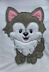 Stickdatei Doodle Wolf, Hund Applikation 3 Größen Set 732 - Sewando