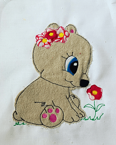 Stickdatei Doodle 3 Girl Teddy Bär Applikation Set 733 - Sewando