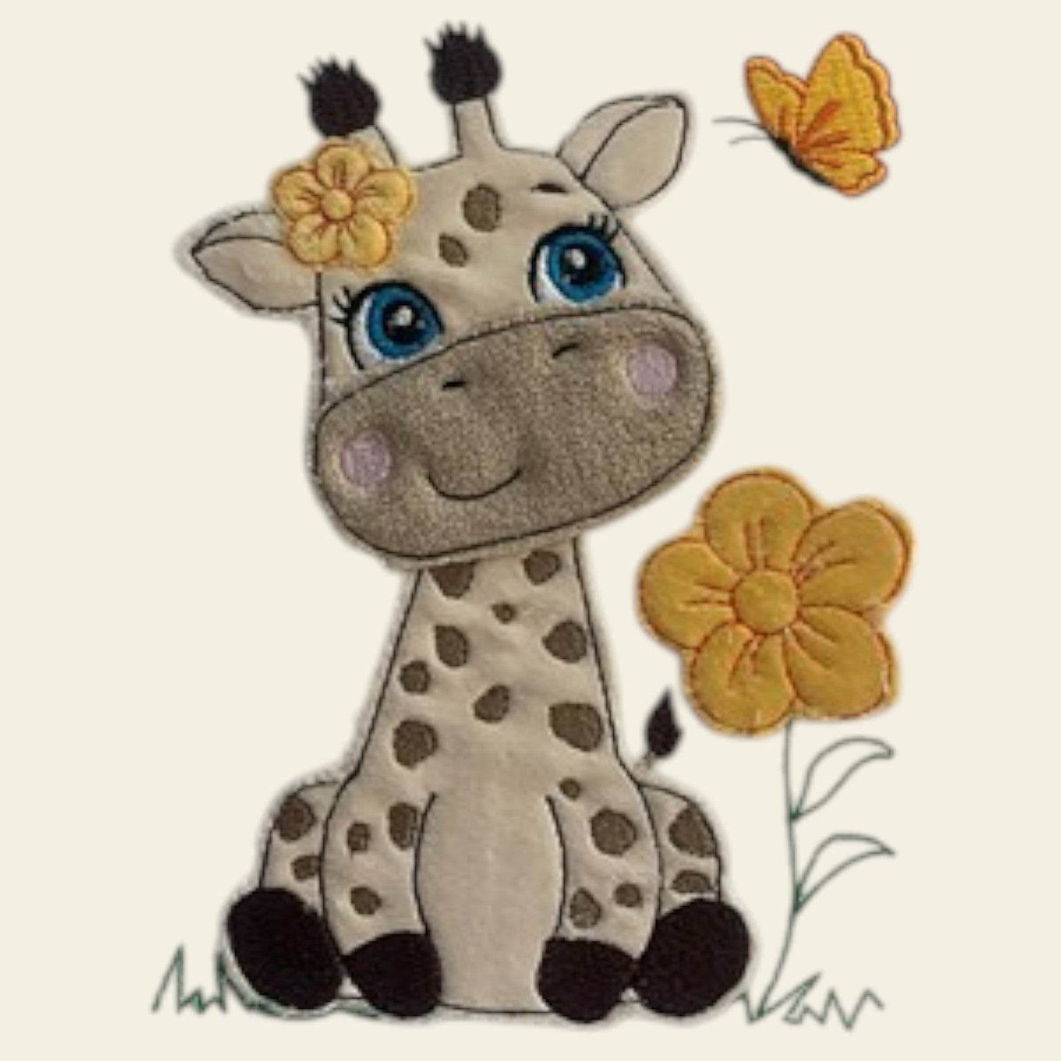 Stickdatei Doodle Giraffe 1 Applikation 3 Größen Set 735 - Sewando