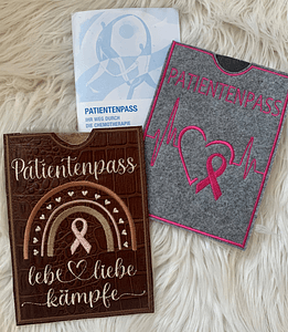 Stickdatei Patientenpass Krebs Regenbogen Set 743 - Sewando