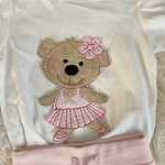Stickdatei Doodle Girl Teddy Bär Ballerina Applikation Set 751 - Sewando