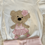 Stickdatei Doodle Girl Teddy Bär Ballerina Applikation Set 751 - Sewando