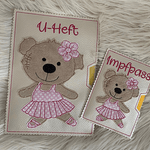 Stickdatei Teddy Ballerina Tänzerin U-Heft Impfpass Set 751 - Sewando