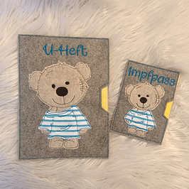 Stickdatei Teddy Boy U-Heft Impfpass In the Hoop Set 751 - Sewando