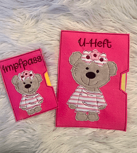 Stickdatei Doodle Girl Teddy Applikation Set 731 - Sewando