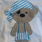 Stickdatei Doodle Teddy Pirat Applikation Set 751 - Sewando