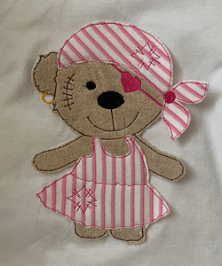 Stickdatei Doodle Teddy Pirat Applikation Set 751 - Sewando