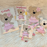 Stickdatei Teddy Ballerina Geschenkset zur Geburt In the Hoop Set 755 - Sewando