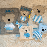 Stickdatei Teddy Boy Geschenkset zur Geburt In the Hoop Set 755 - Sewando
