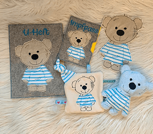 Stickdatei Teddy Boy Geschenkset zur Geburt In the Hoop Set 755 - Sewando