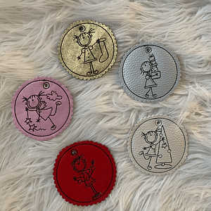 Stickdatei Weihnachten Strichmännchen Geschenkanhänger Set 759 - Sewando