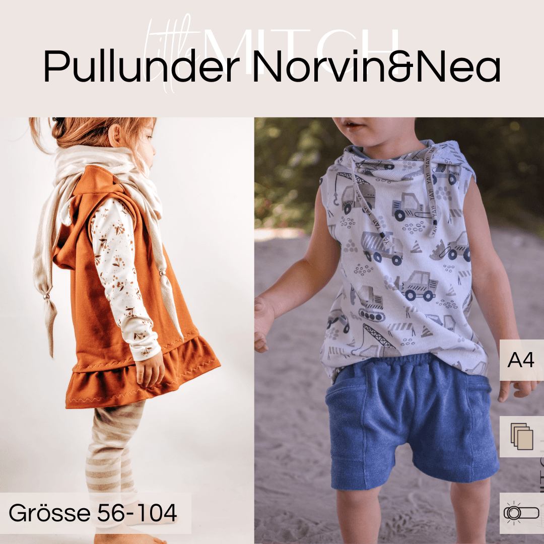 Schnittmuster Pullunder Norvin&Nea Mini Gr. 56-104 - Sewando
