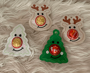 Stickdatei Weihnachten Tannenbaum Rentier mit Schoki Nase Set 774 - Sewando