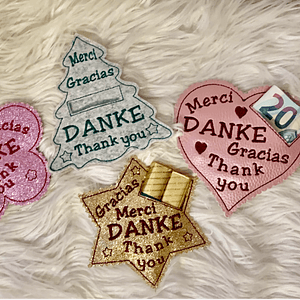 Stickdatei Danke Geschenkhülle Set 777 - Sewando