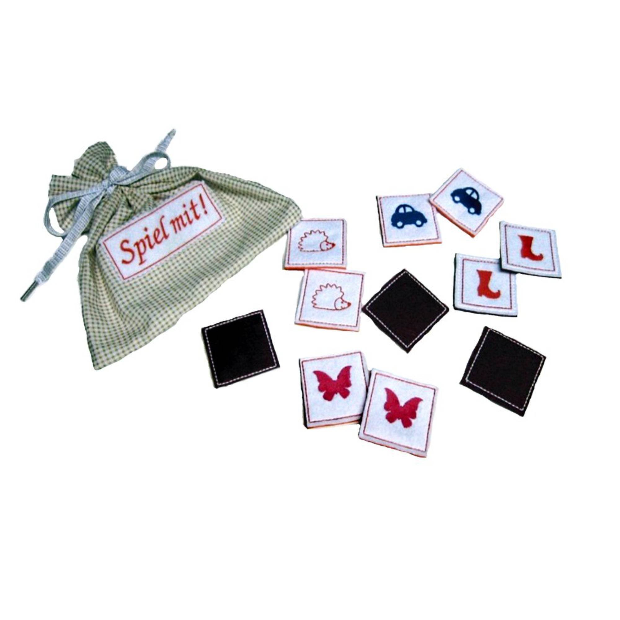 Stickdatei Spiel mit! für den Rahmen 13 cm x 18 cm, inkl. Nähanleitung Beutelchen - Sewando
