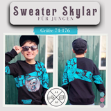 Nähanleitung und Schnittmuster Hoodie Pullover Sweater Skylar für Jungen 74-176