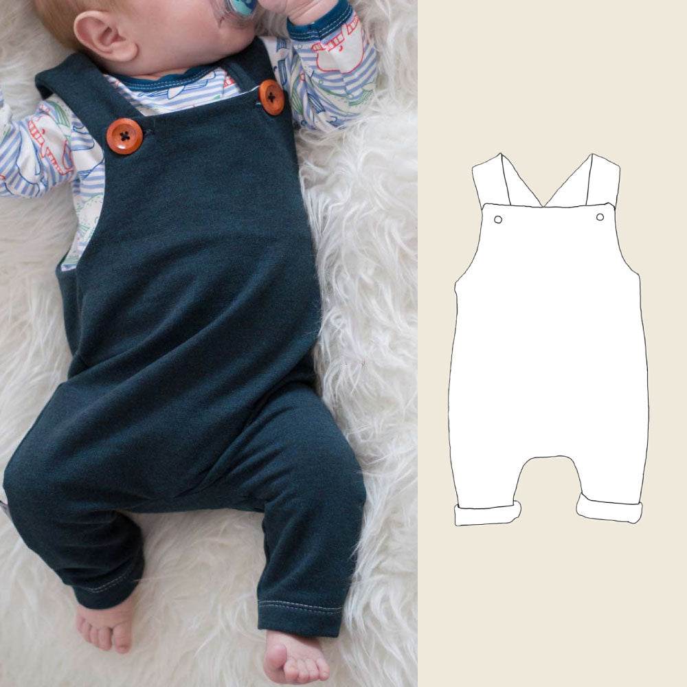 Baby-Latzhose für dehnbare Stoffe / Schnittmuster +Video - Sewando