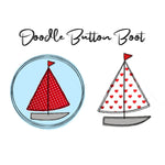 Stickdatei Doodle Button Boot - Rahmen ab 10 cm x 10 cm, Segelboot - Sewando