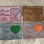 Stickdatei Mug Rug Muttertag Vatertag Valentinstag Geburtstag 792a In the Hoop - Sewando