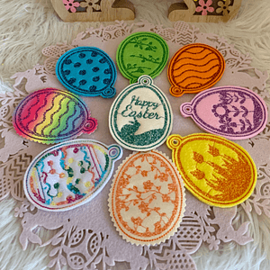 Stickdatei Ostereier In the Hoop, Eier Ostern Tischdeko 793 Blumen, Baumbehang - Sewando