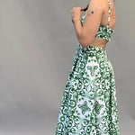 Sommerkleid mit Tunnelzug und Kellerfalten, luftiges Damenkleid mit Taschen, Trägern und gesmoktem Rücken - Sewando