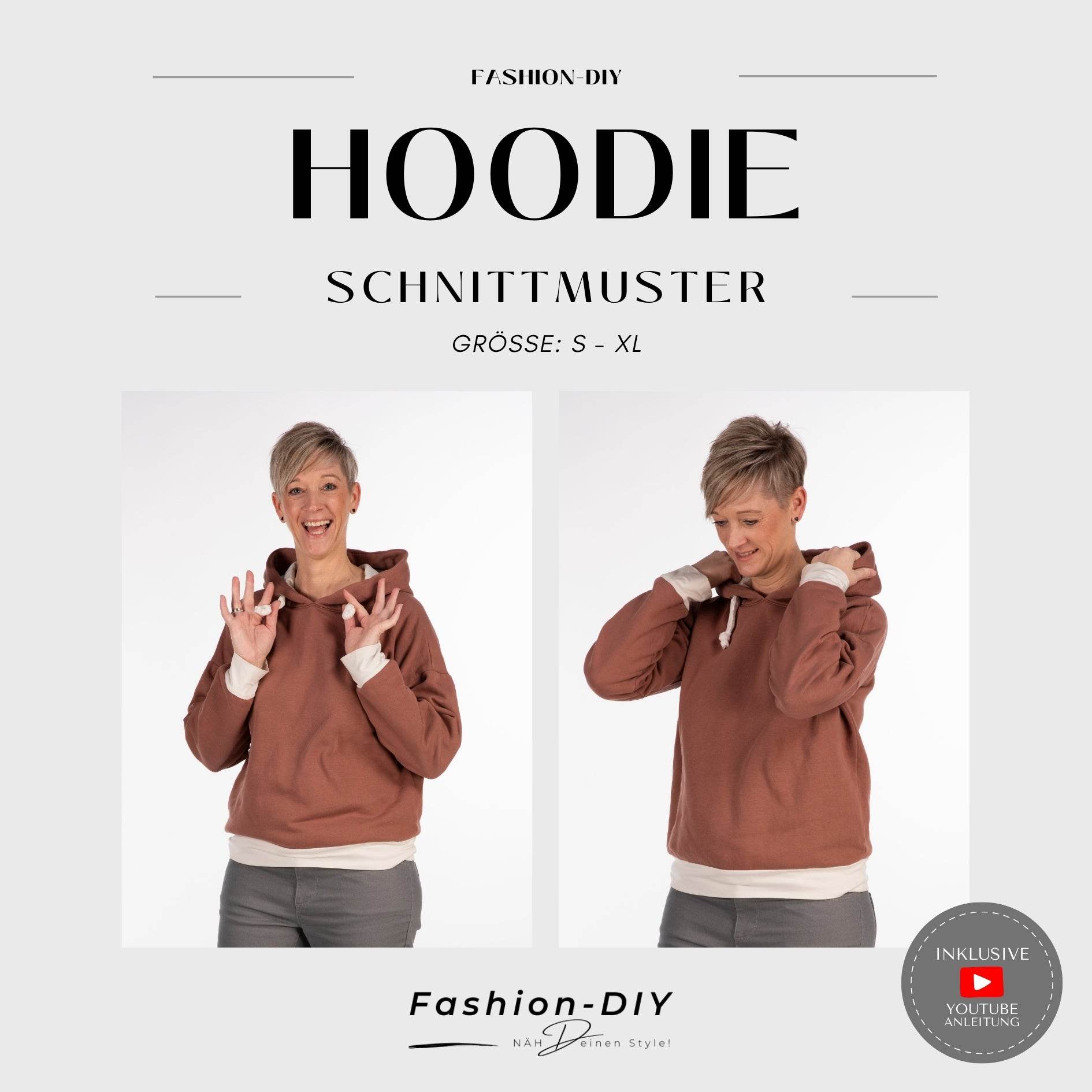 E-Book und Schnittmuster | Hoodie S-XL - Sewando