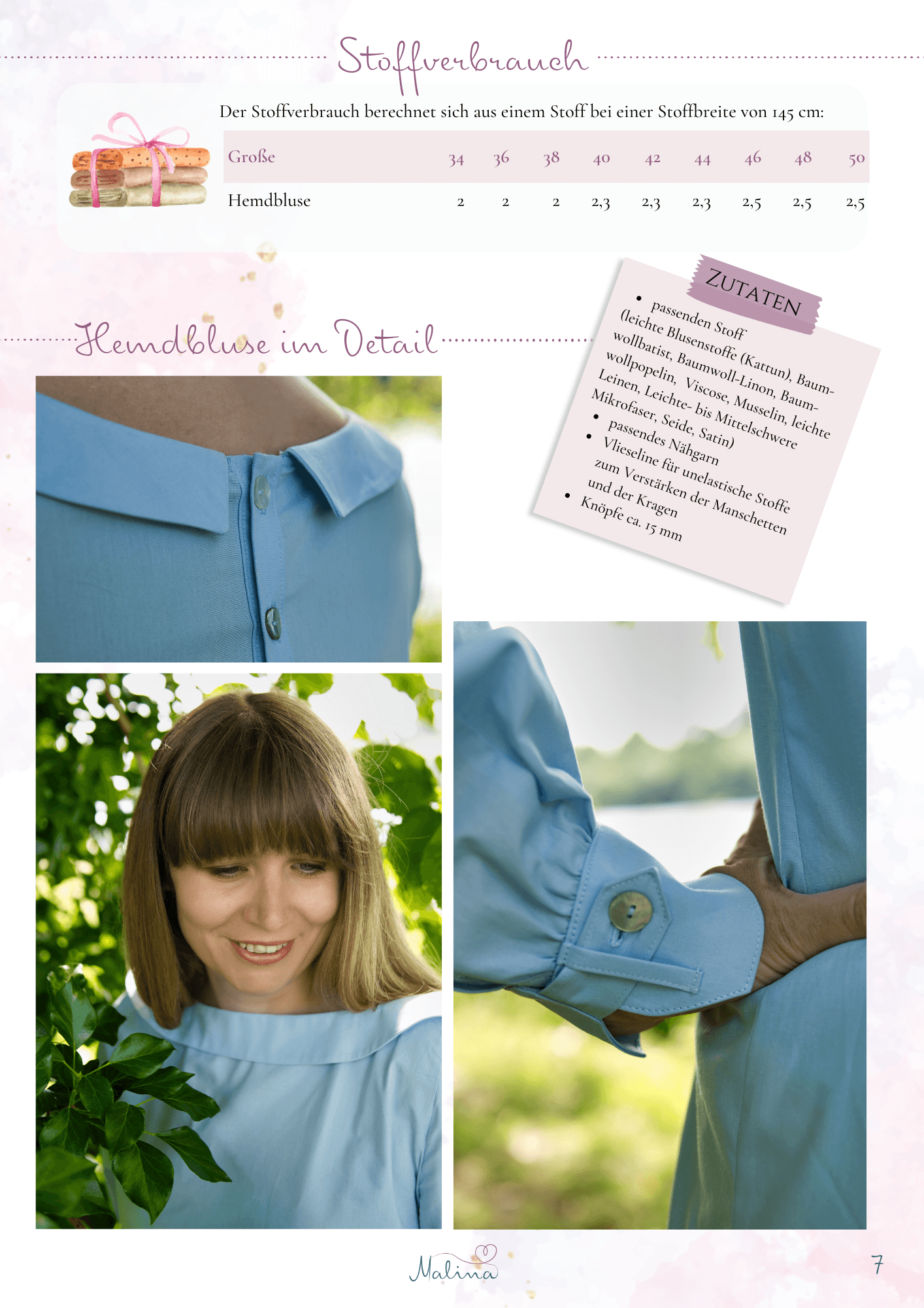 Schnittmuster Hemdbluse Ottilia Gr. 34-50 - Sewando