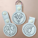 Stickdatei Sternzeichen Schlüsselanhänger Set 2583