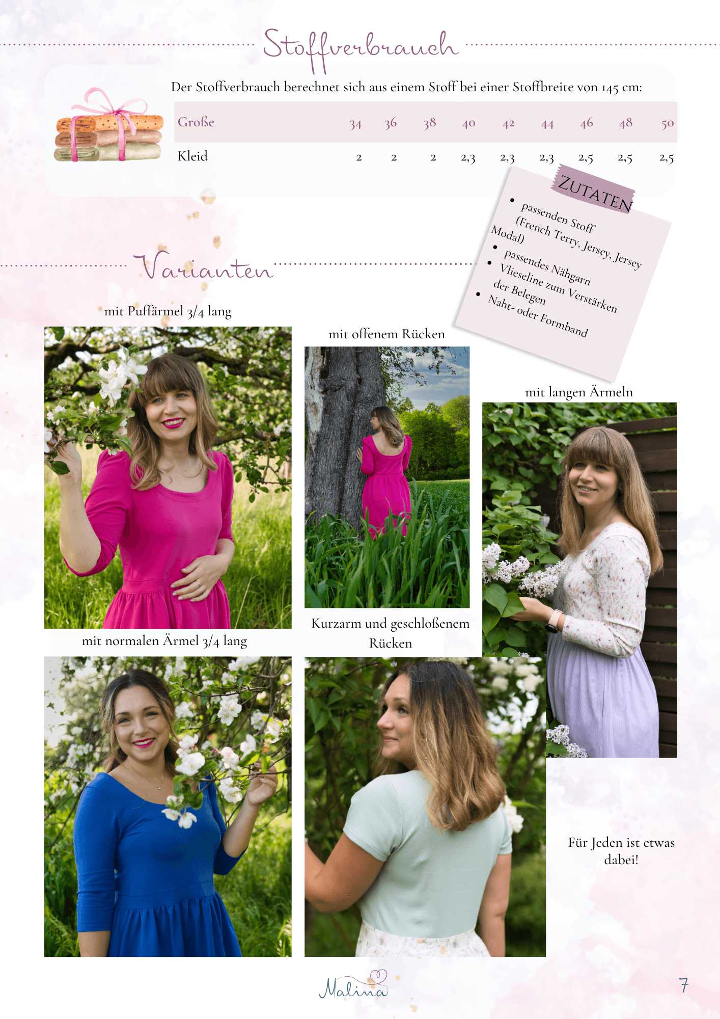 Schnittmuster Kleid Jana Gr. 34-50 - Sewando