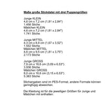 Stickdatei Anziehpuppe Mädchen und Junge auf Filz in drei Größen mit Kleidung – für 10x10 & 13x18 (4x4, 5x7), Beschäftigung, Puppe, spielen