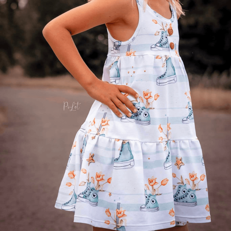 Schnittmuster Trägershirt und Kleid Mini Kathrin Gr. 86 - 164 - Sewando