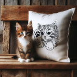 WENIGER STICHE - Stickdatei Katze "Heidi" - LIGHT - für helle Stoffe