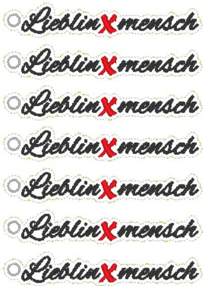 Stickdatei - Anhänger LieblinXmensch - Sewando