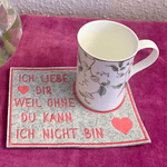 Stickdatei Mug Rug In the Hoop 807 Untersetzer für Tasse Kaffee Tee Liebe - Sewando