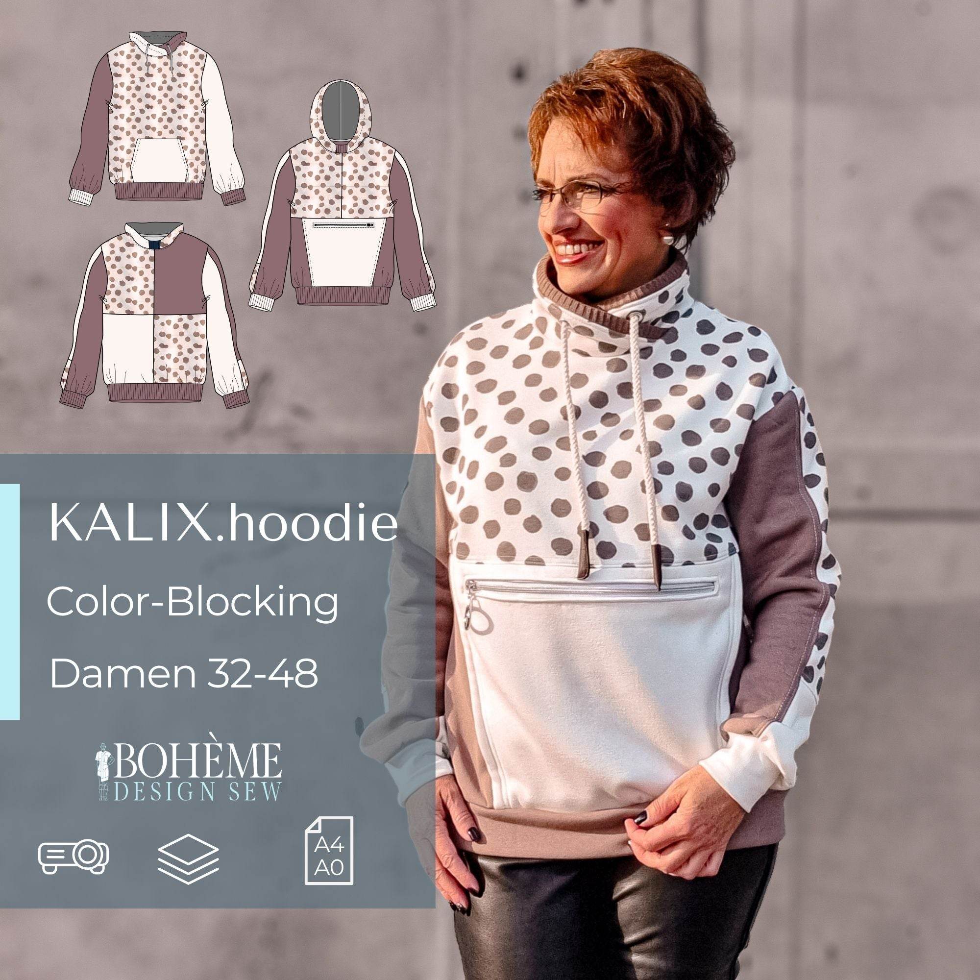 KALIX.hoodie | Damen | 32-48 | Schnitt : - Sewando