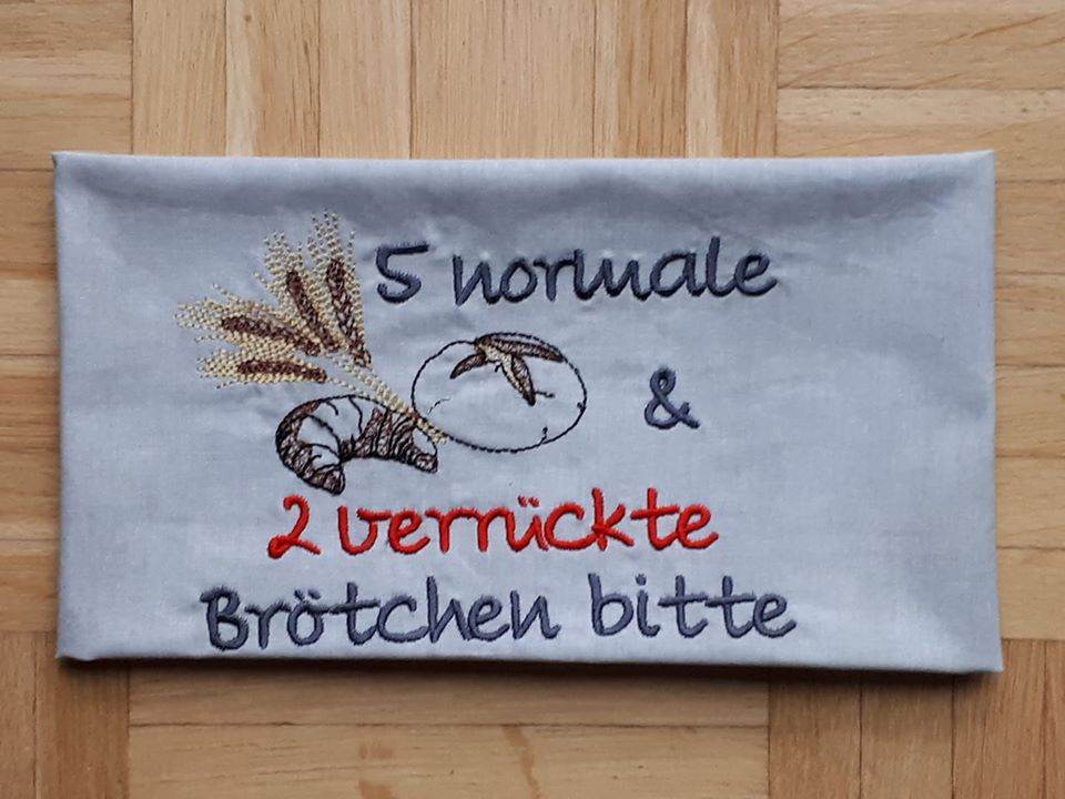 Stickdatei - Sprüche mit Brotmotiven - Sewando