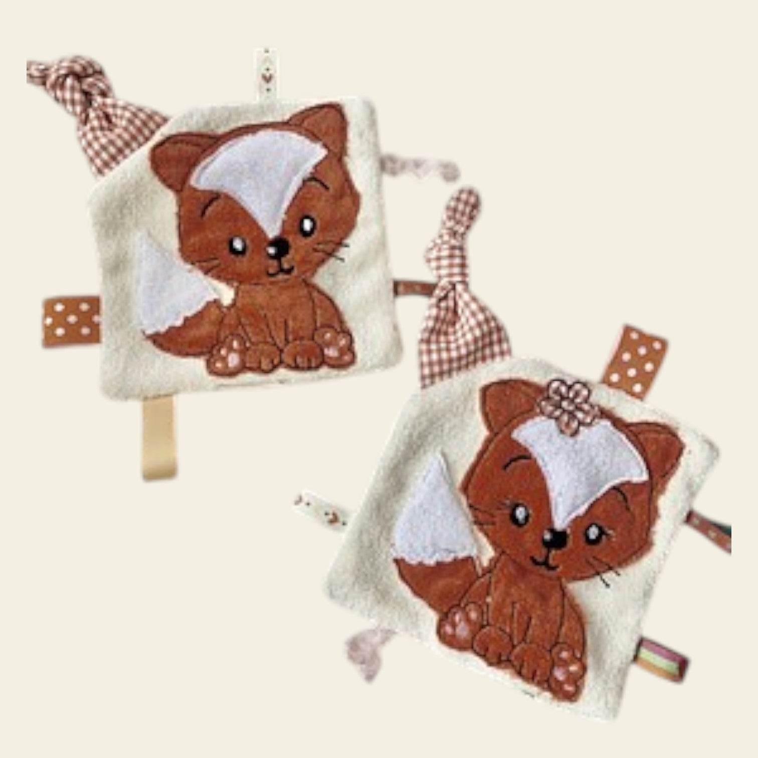 Stickdatei Knistertuch Baby Fuchs Maschinenstickerei Doodle Applikation Set 814 - Sewando