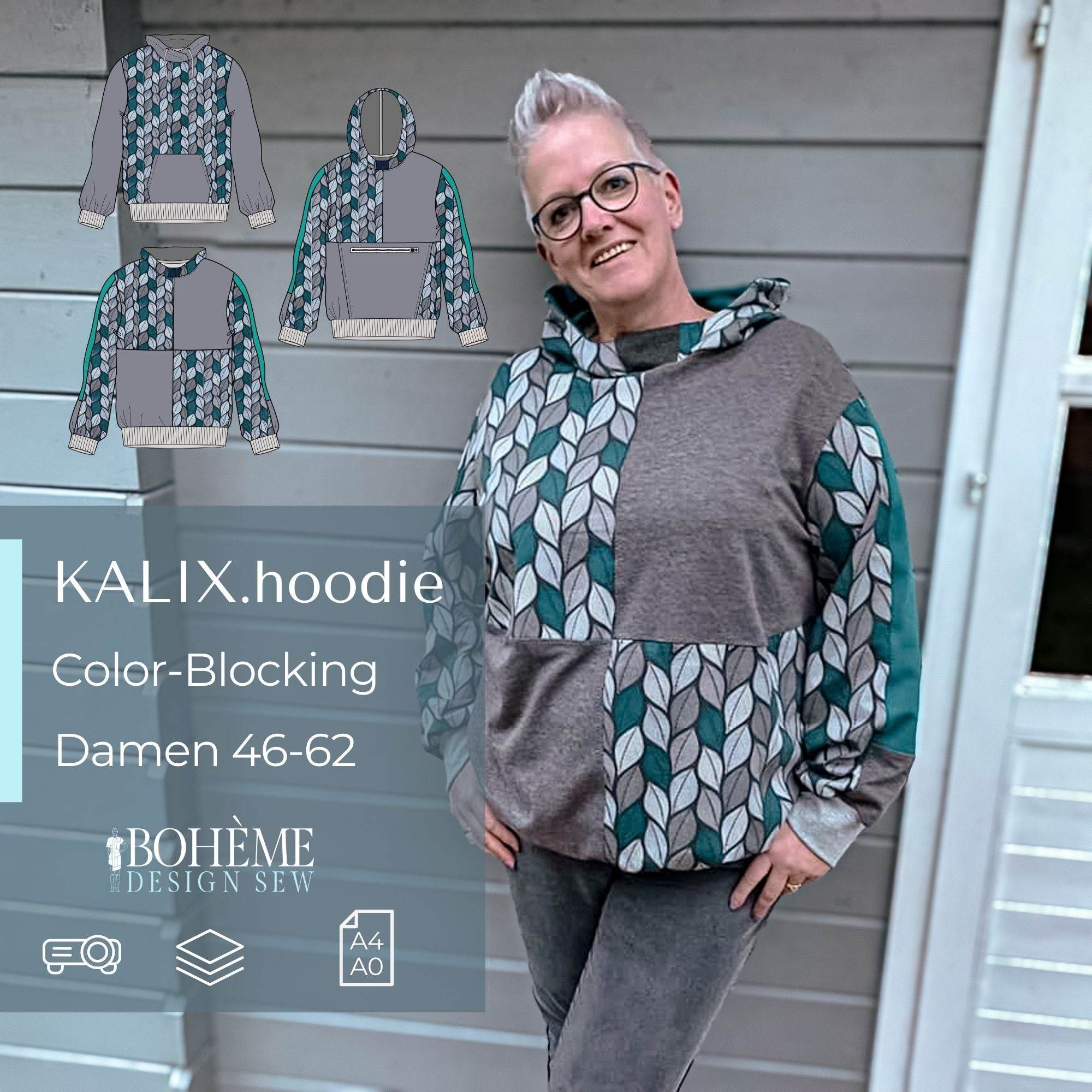KALIX.hoodie | Damen Plus | 46-62 | Schnitt : - Sewando