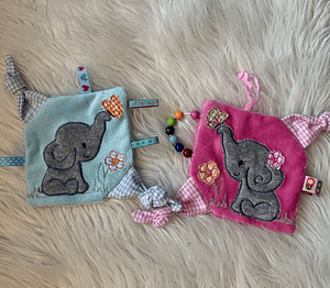 Stickdatei Knistertuch Baby Elefant Applikation Set 823 - Sewando