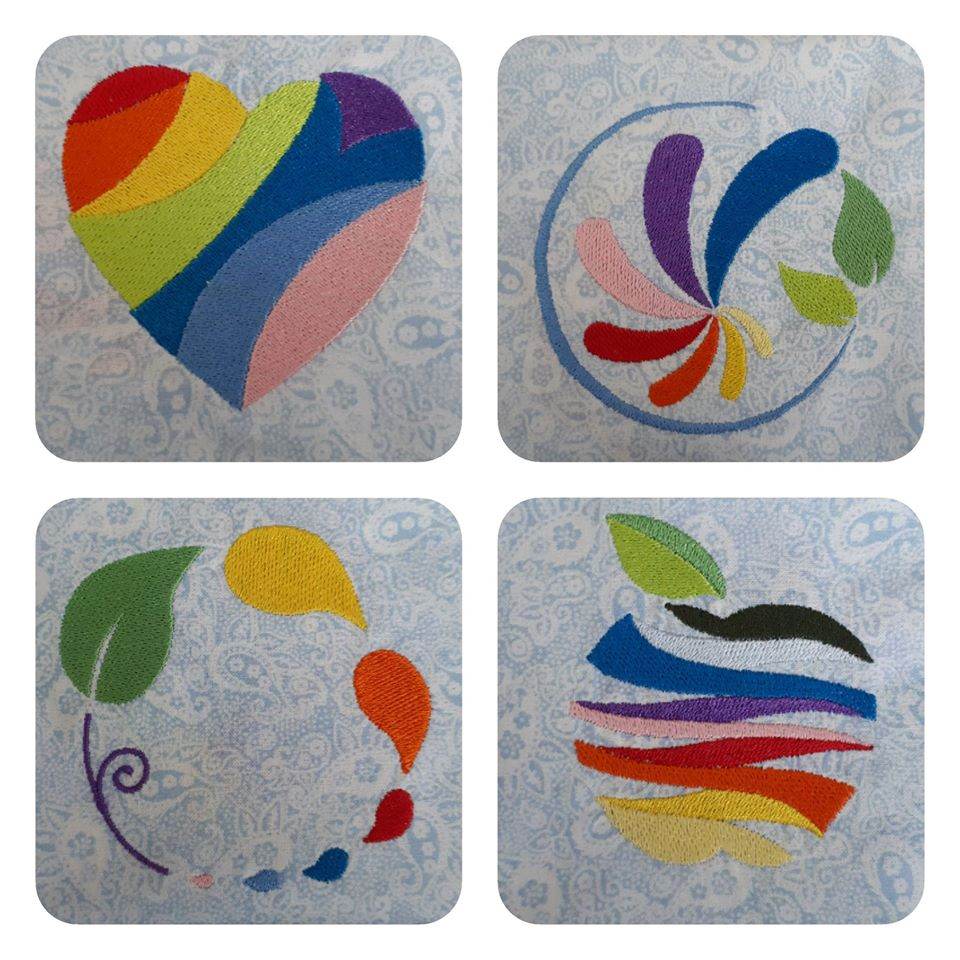 Stickdatei - Rainbow-Mix (10 Dateien) inkl. ITH-Untersetzer - Sewando