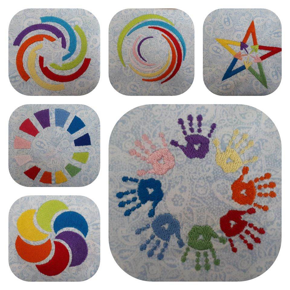 Stickdatei - Rainbow-Mix (10 Dateien) inkl. ITH-Untersetzer - Sewando