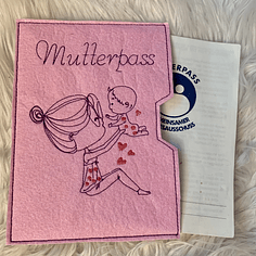 Stickdatei Mutterpass Doodle Mama mit Baby Set 849 - Sewando