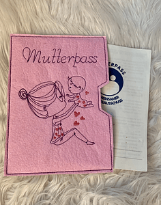 Stickdatei Mutterpass Doodle Mama mit Baby Set 849 - Sewando