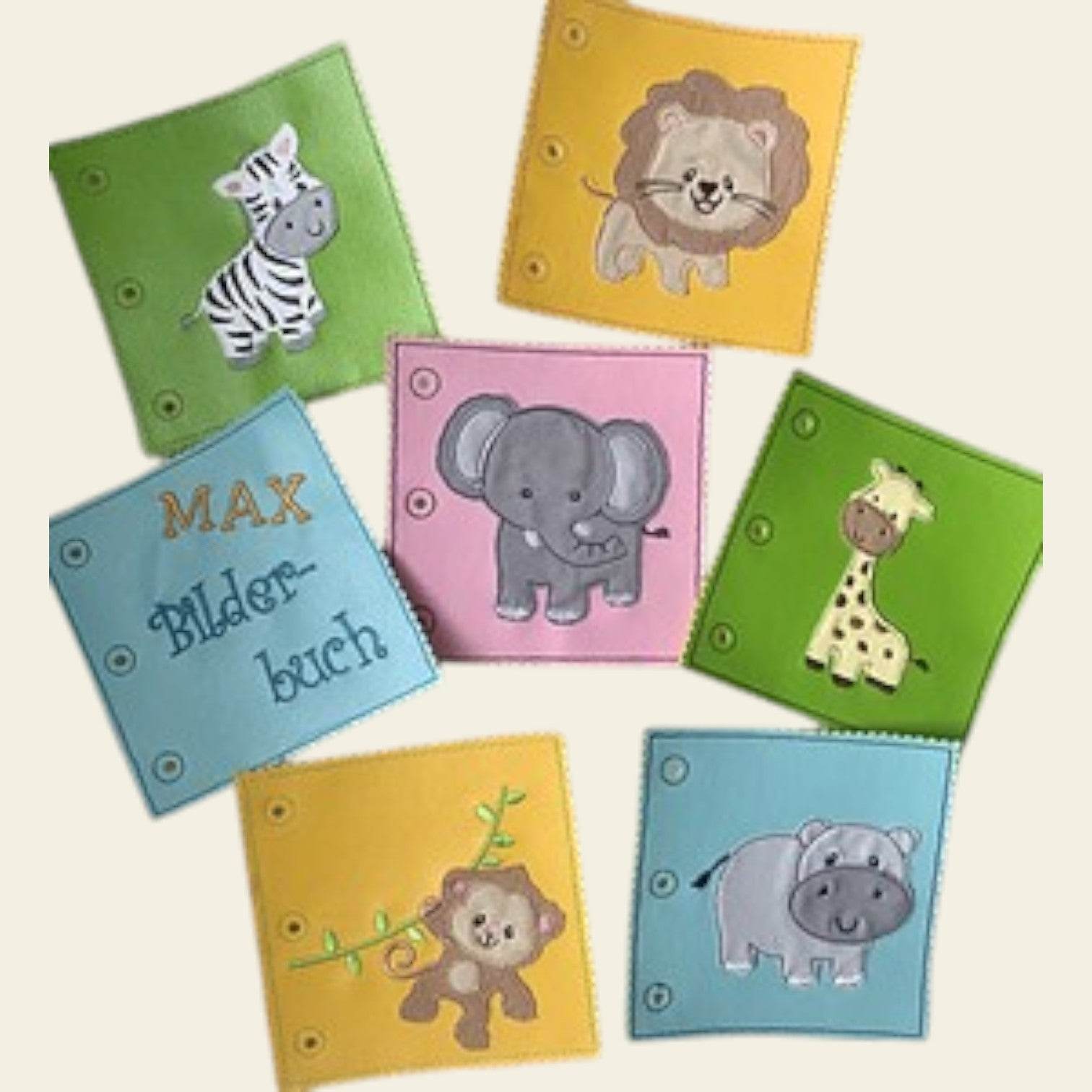 Stickdatei Buch Zoo Tiere Appliaktion Set 852 - Sewando